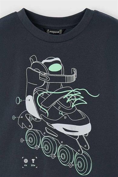 Mayoral Erkek Çocuk 3-9 Yaş Neon Baskılı Kısa Kol T-shirt 3037 Antrasit