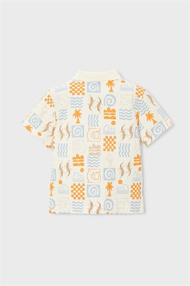 Mayoral Erkek Çocuk 3-9 Yaş Polo Yaka Kısa Kol T-Shirt Ekru