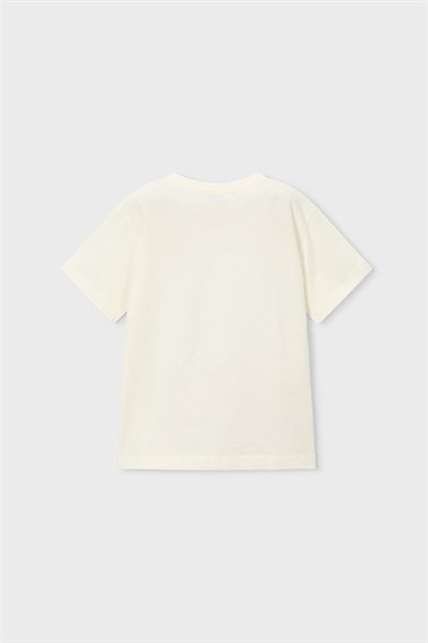 Mayoral Erkek Çocuk 3-9 Yaş Robot Desenli Kısa Kol T-Shirt Beyaz