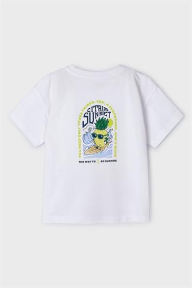 Mayoral Erkek Çocuk 3-9 Yaş Sırt Baskılı T-shirt 3023 Beyaz