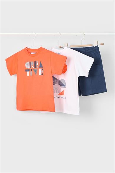 Mayoral Erkek Çocuk 3-9 Yaş Üçlü Müslin Şortlu Takım 3602 Turuncu
