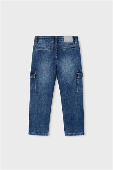 Mayoral Erkek Çocuk 3-9 Yaş Yumuşak Kargo Cep Denim Pantolon Lacivert