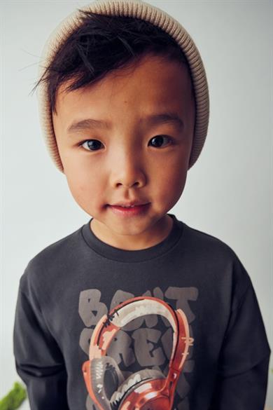 Mayoral Erkek Çocuk 4-9 Yaş 3D Desenli Uzun Kol T-shirt Antrasit