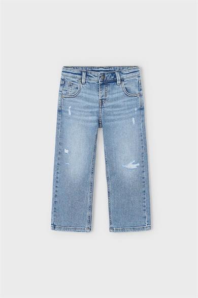 Mayoral Erkek Çocuk 4-9 Yaş Boru Paça Yırtıklı Denim Pantolon Mavi