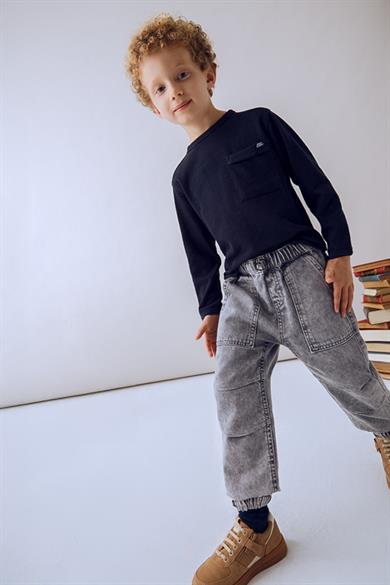 Mayoral Erkek Çocuk 4-9 Yaş Denim Jogger Pantolon Gri