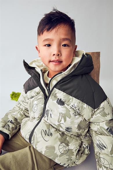 Mayoral Erkek Çocuk 4-9 Yaş Desenli Dolgulu Mont Siyah