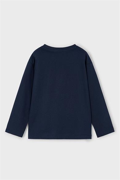 Mayoral Erkek Çocuk 4-9 Yaş Desenli İkili Uzun Kol T-shirt Lacivert-Beyaz