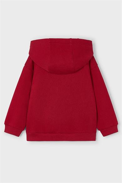 Mayoral Erkek Çocuk 4-9 Yaş Desenli Kapüşonlu Sweatshirt Kırmızı