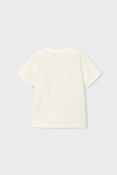 Mayoral Erkek Çocuk 4-9 Yaş Desenli Kısa Kol T-Shirt Ekru