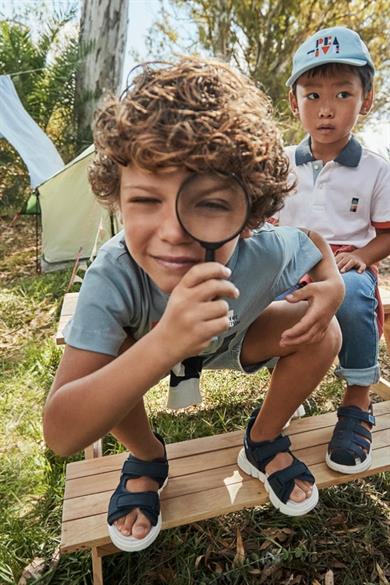 Mayoral Erkek Çocuk 4-9 Yaş Desenli Kısakol T-shirt 3030 Mavi