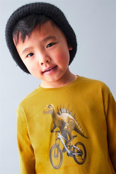 Mayoral Erkek Çocuk 4-9 Yaş Desenli Pamuklu Uzun Kol T-shirt Sarı