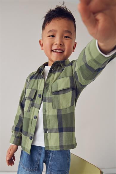 Mayoral Erkek Çocuk 4-9 Yaş Ekose Kışlık Gömlek Yeşil