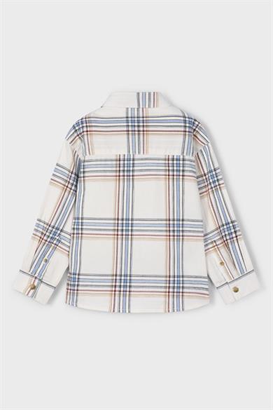 Mayoral Erkek Çocuk 4-9 Yaş Ekoseli Uzun Kol Gömlek Ekru