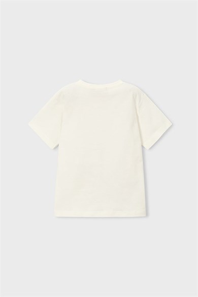 Mayoral Erkek Çocuk 4-9 Yaş Futbol Desenli Kısa Kol T-Shirt Beyaz