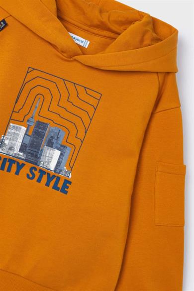 Mayoral Erkek Çocuk 4-9 Yaş Kapüşonlu Sweatshirt 4453 Turuncu