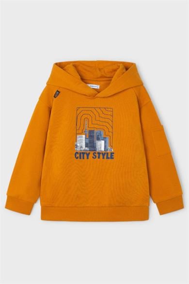 Mayoral Erkek Çocuk 4-9 Yaş Kapüşonlu Sweatshirt 4453 Turuncu