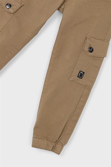 Mayoral Erkek Çocuk 4-9 Yaş Kargo Cep Lastikli Paça Pantolon Camel