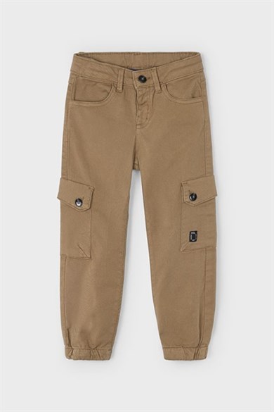 Mayoral Erkek Çocuk 4-9 Yaş Kargo Cep Lastikli Paça Pantolon Camel