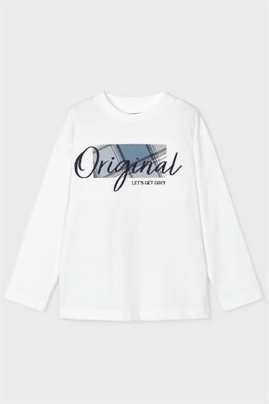 Mayoral Erkek Çocuk 4-9 Yaş Original İşlemeli Uzunkol Body 4046 Krem