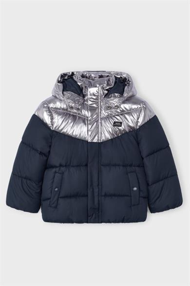 Mayoral Erkek Çocuk 4-9 Yaş Renk Bloklu Polarlı Kışlık Mont Lacivert