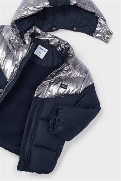 Mayoral Erkek Çocuk 4-9 Yaş Renk Bloklu Polarlı Kışlık Mont Lacivert