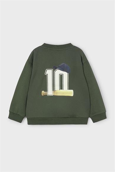Mayoral Erkek Çocuk 4-9 Yaş Sırt Desenli Sweatshirt Haki
