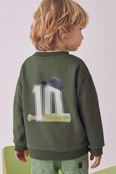 Mayoral Erkek Çocuk 4-9 Yaş Sırt Desenli Sweatshirt Haki