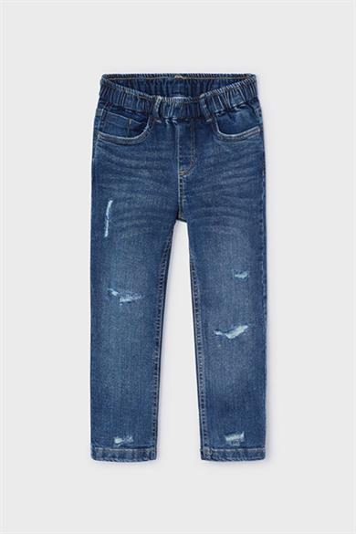 Mayoral Erkek Çocuk 4-9 Yaş Yırtık Detaylı Jogger Pantolon 4538 Kot Mavi