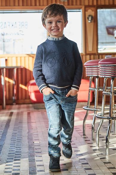 Mayoral Erkek Çocuk 4-9 Yaş Yırtık Detaylı Jogger Pantolon 4538 Kot Mavi