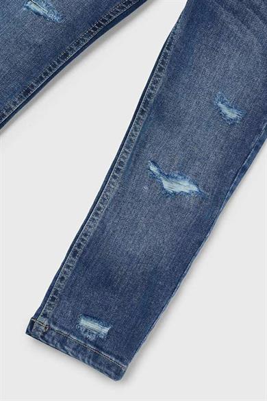 Mayoral Erkek Çocuk 4-9 Yaş Yırtık Detaylı Jogger Pantolon 4538 Kot Mavi