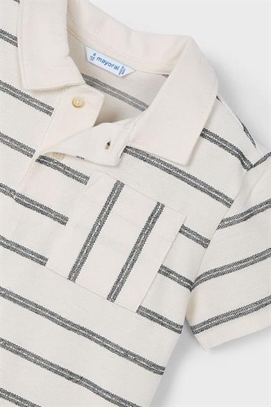 Mayoral Erkek Çocuk 6-9 Yaş %100 Pamuk Polo Yaka T-shrti 3107 Krem