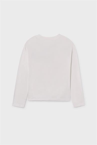 Mayoral Erkek Çocuk 8-16 Yaş Baskılı Uzun Kol T-shirt Ekru