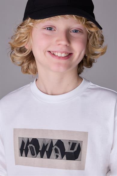 Mayoral Erkek Çocuk 8-16 Yaş Baskılı Uzun Kol T-shirt Ekru