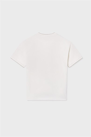Mayoral Erkek Çocuk 8-16 Yaş Cep Detaylı Kısa Kol T-Shirt Ekru