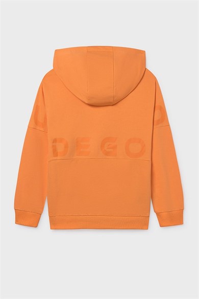 Mayoral Erkek Çocuk 8-16 Yaş Kapüşonlu Desenli Sweatshirt Turuncu