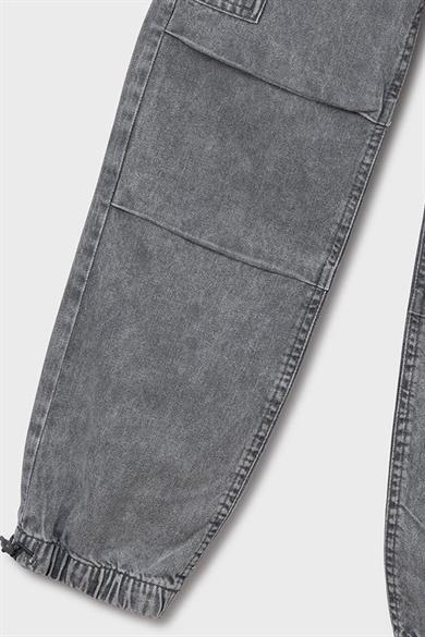 Mayoral Erkek Çocuk 8-16 Yaş Kargo Cep Yumuşak Denim Jogger Gri