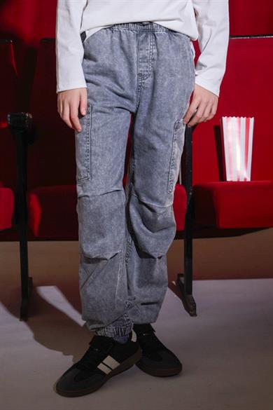 Mayoral Erkek Çocuk 8-16 Yaş Kargo Cep Yumuşak Denim Jogger Gri