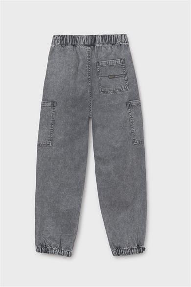Mayoral Erkek Çocuk 8-16 Yaş Kargo Cep Yumuşak Denim Jogger Gri