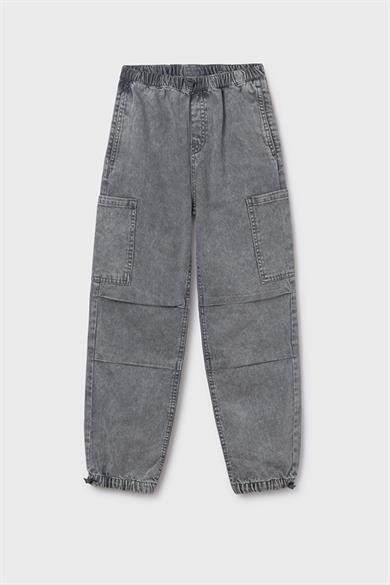 Mayoral Erkek Çocuk 8-16 Yaş Kargo Cep Yumuşak Denim Jogger Gri
