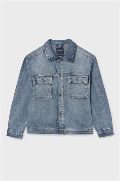Mayoral Erkek Çocuk 8-16 Yaş Yumuşak Denim Ceket Kot Mavi