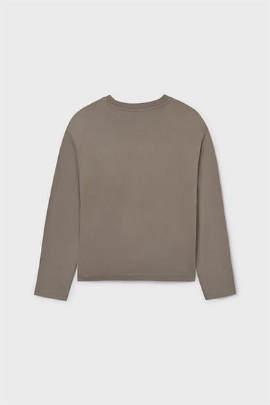 Mayoral Erkek Çocuk 8-18 Yaş Baskılı Uzun Kol T-shirt Vizon