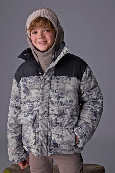 Mayoral Erkek Çocuk 8-18 Yaş Desenli Şişme Mont Siyah