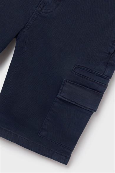 Mayoral Erkek Çocuk 8-18 Yaş Kargo Cepli Kanvas Şort 6289 Lacivert