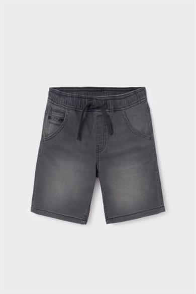 Mayoral Erkek Çocuk 8-18 Yaş Lastikli Bel Denim Şort 6282 Gri