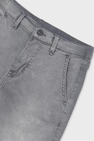 Mayoral Erkek Çocuk  8-18 Yaş Yumuşak Bermuda Denim Şort Gri