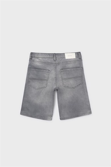 Mayoral Erkek Çocuk  8-18 Yaş Yumuşak Bermuda Denim Şort Gri