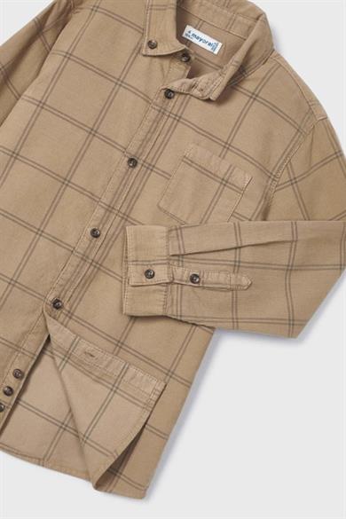 Mayoral Erkek Çocuk Fitilli Kadife İnce Gömlek 4105 Kahverengi