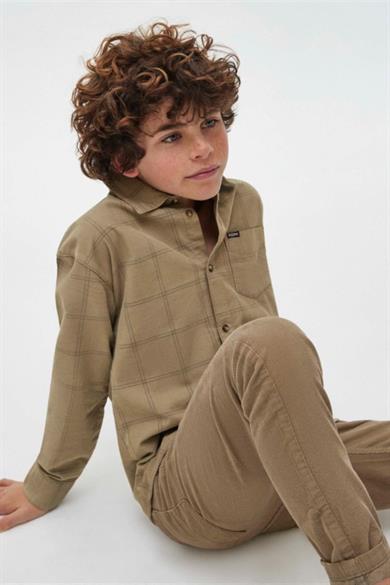 Mayoral Erkek Çocuk Fitilli Uzun Kollu Gömlek 7186 Haki
