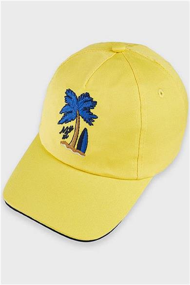 Mayoral Erkek Çocuk Palmiye Desenli Kasketli Şapka 10064 Sarı