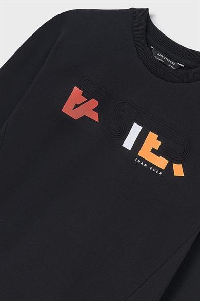 Mayoral Erkeke Çocuk 8-18 Yaş Kabartma Baskı Sweatshirt 6483 Siyah